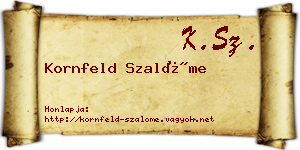 Kornfeld Szalóme névjegykártya